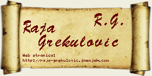 Raja Grekulović vizit kartica
